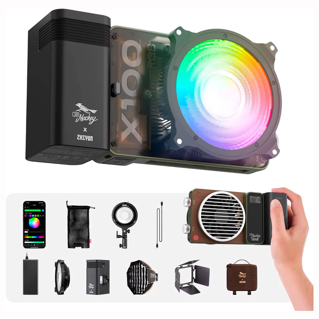 ZHIYUN Molus X100 PRO - RGB - LUZ LED · imagen 1